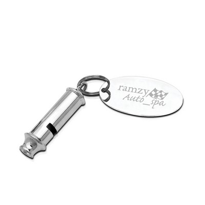 Engravable Safety Whistle Keychain